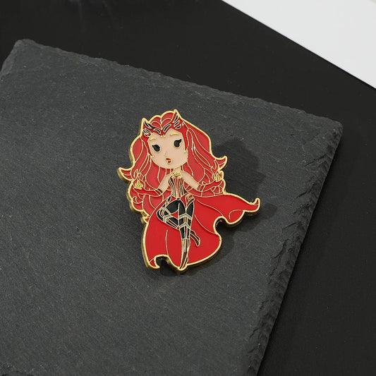 Marvel Scarlet Witch Wanda Maximoff Olsen Enamel Pin Lapel Brooch Red Metal Badge Jewelry Accessaries Christmas Gift - SS69