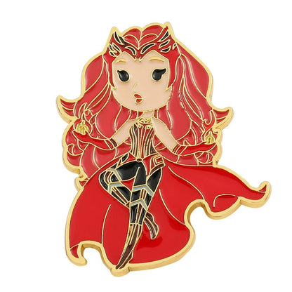Marvel Scarlet Witch Wanda Maximoff Olsen Enamel Pin Lapel Brooch Red Metal Badge Jewelry Accessaries Christmas Gift - SS69