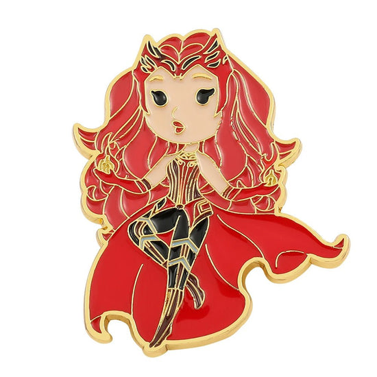 Marvel Scarlet Witch Wanda Maximoff Olsen Enamel Pin Lapel Brooch Red Metal Badge Jewelry Accessaries Christmas Gift - SS69