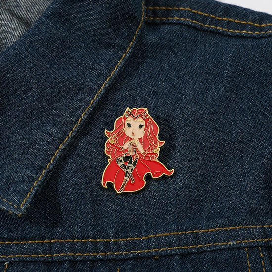 Marvel Scarlet Witch Wanda Maximoff Olsen Enamel Pin Lapel Brooch Red Metal Badge Jewelry Accessaries Christmas Gift - SS69