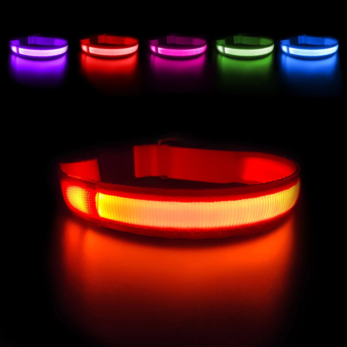 MASBRILL Dog Collar Luminous Pet Supplies Dog Collar Waterpoof Safety Collars dropship - SS69