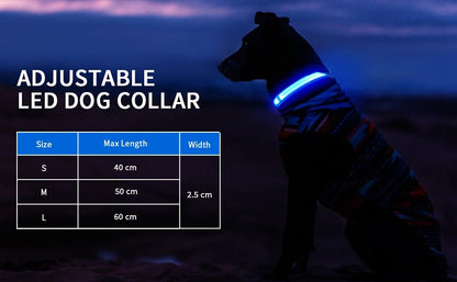 MASBRILL Dog Collar Luminous Pet Supplies Dog Collar Waterpoof Safety Collars dropship - SS69