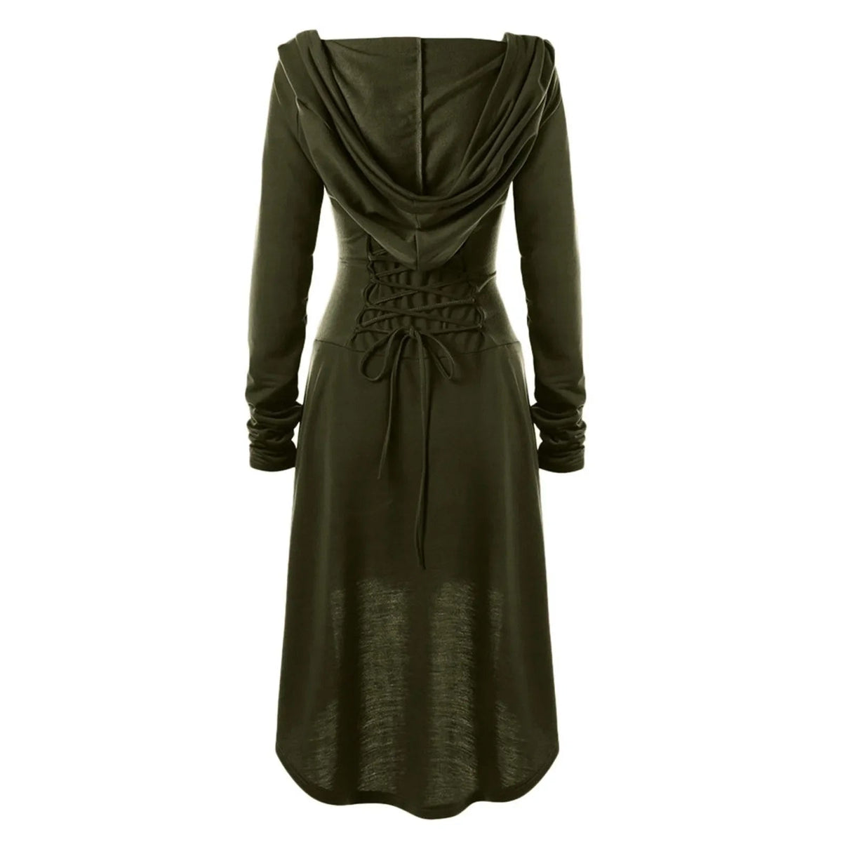 Medieval Cosplay Renaissance Archer Costumes Hooded Robe Lace Up Pullover Long Hoodie Dress Cloak Halloween Party - SS69