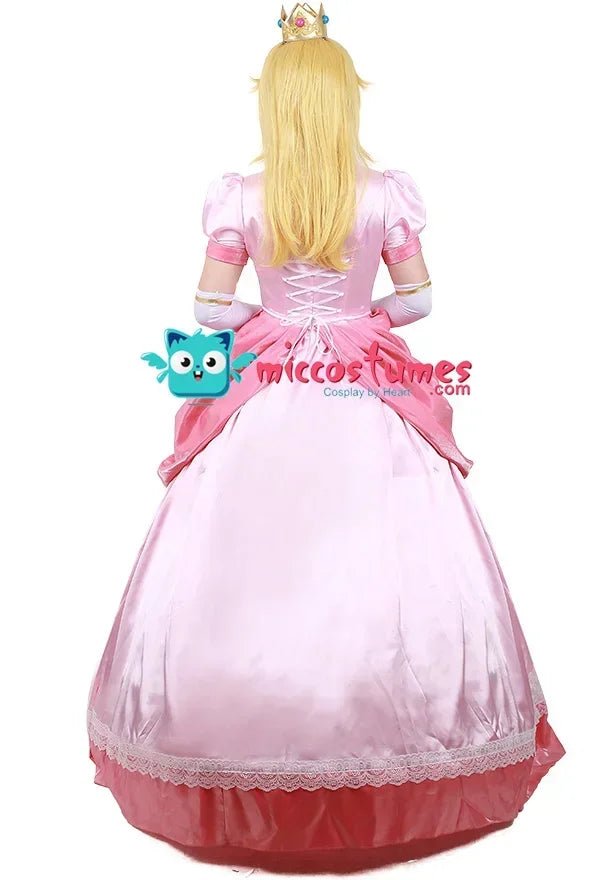 Miccostumes Adult Peach Cosplay Costume Dress Women Princess Cosplay Costume Pink Dress Gloves Earrings Crown Petticoat - SS69