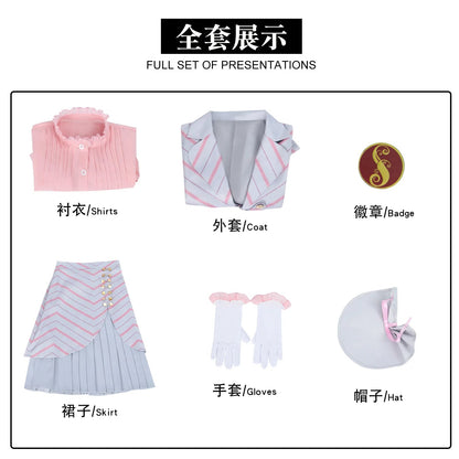 Movie Glinda Elphaba Cosplay Costume Wicked Witches Uniform Badge Hat Full Set Suits Halloween Carnival Party Clothes for Women - SS69