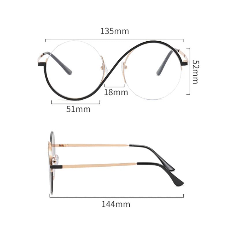 Movie Wicked Elphaba Cosplay Adult Unisex Glasses Alloy Black Gold Frame Eyewear Witch Halloween Carnival Props - SS69