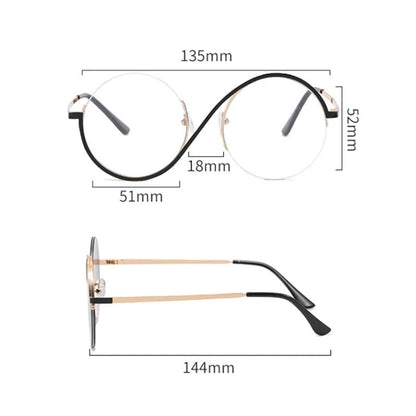 Movie Wicked Elphaba Cosplay Adult Unisex Glasses Alloy Black Gold Frame Eyewear Witch Halloween Carnival Props - SS69