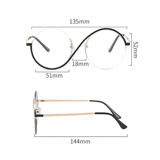 Movie Wicked Elphaba Cosplay Adult Unisex Glasses Alloy Black Gold Frame Eyewear Witch Halloween Carnival Props - SS69