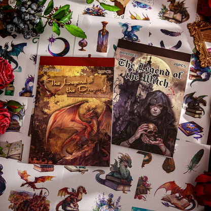 Mr. Paper 2Style 20Sheets/book Fantasy Art Series Sticker Book for DIY Handbook Phone Case Photo Frame Card Decoration - SS69