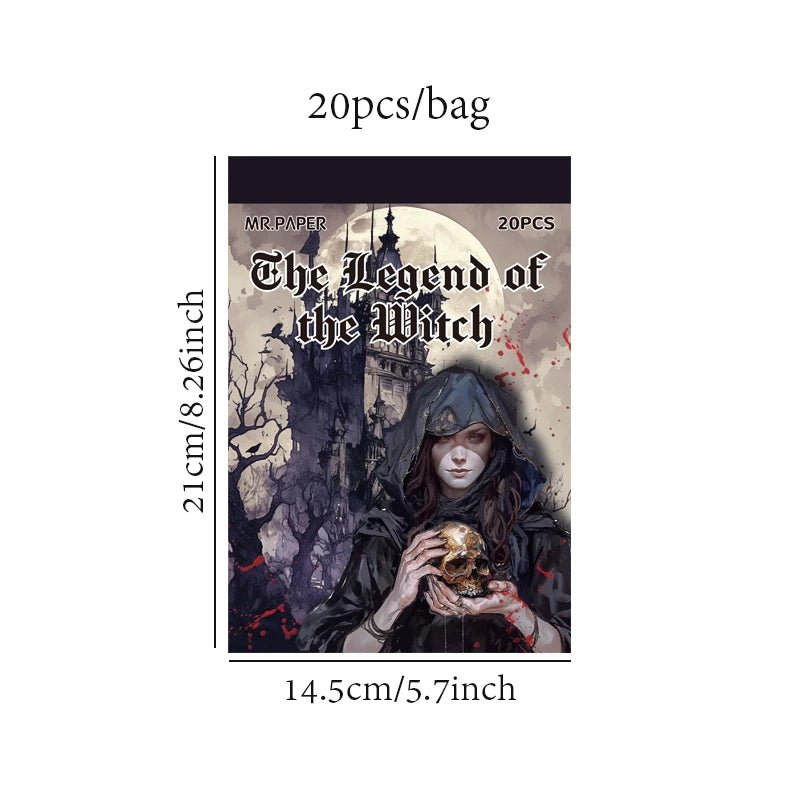 Mr. Paper 2Style 20Sheets/book Fantasy Art Series Sticker Book for DIY Handbook Phone Case Photo Frame Card Decoration - SS69