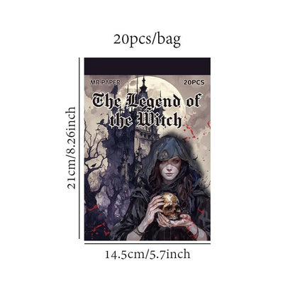 Mr. Paper 2Style 20Sheets/book Fantasy Art Series Sticker Book for DIY Handbook Phone Case Photo Frame Card Decoration - SS69