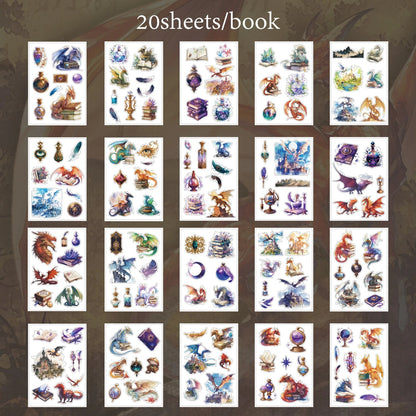 Mr. Paper 2Style 20Sheets/book Fantasy Art Series Sticker Book for DIY Handbook Phone Case Photo Frame Card Decoration - SS69