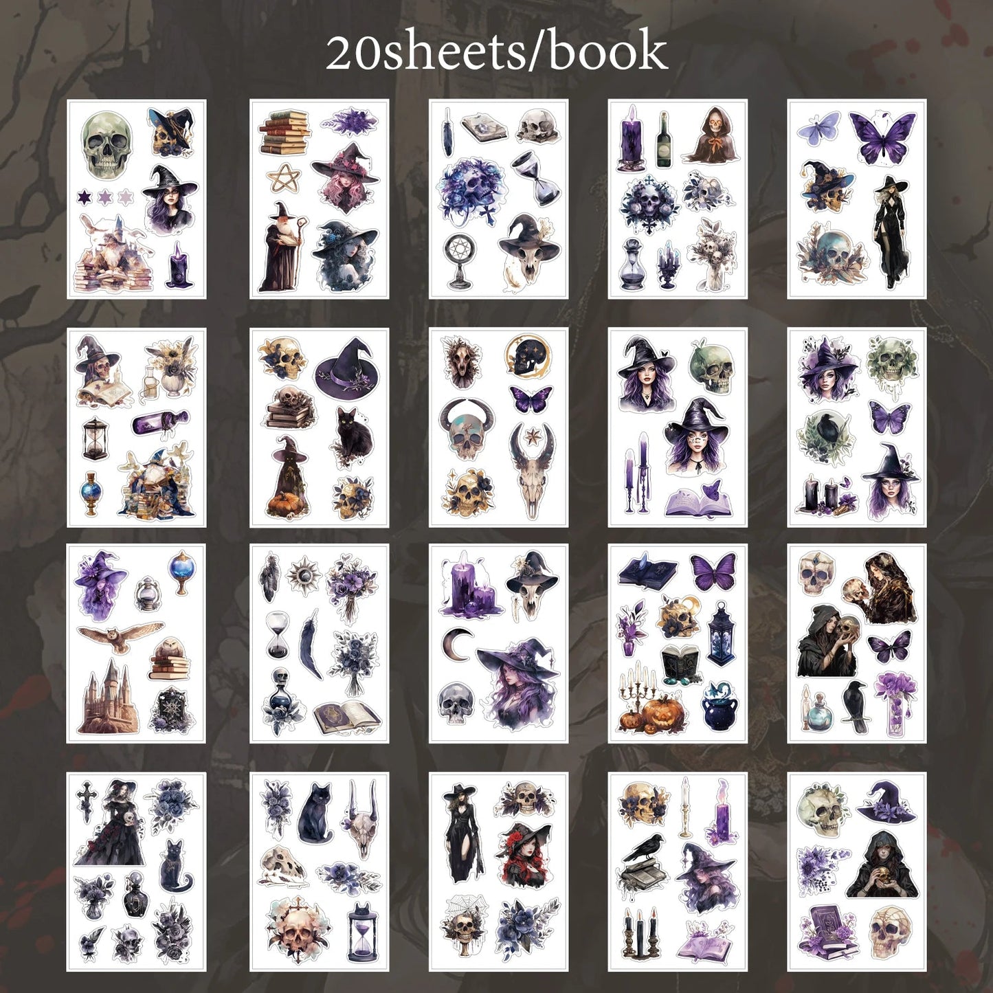 Mr. Paper 2Style 20Sheets/book Fantasy Art Series Sticker Book for DIY Handbook Phone Case Photo Frame Card Decoration - SS69