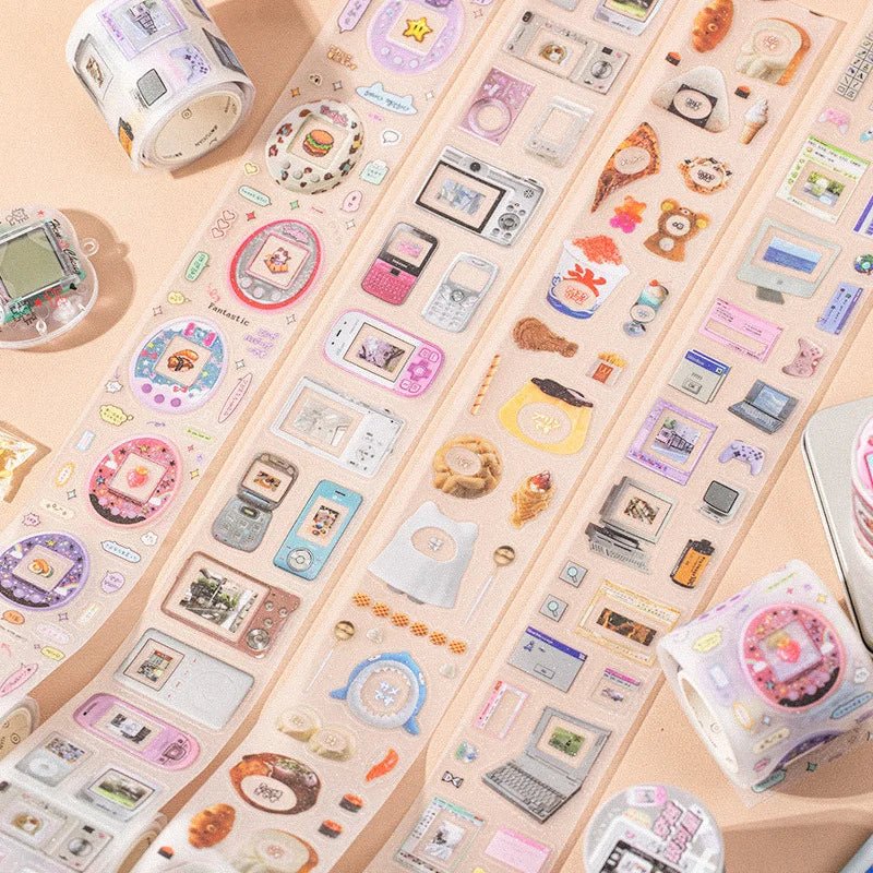 Mr. Paper, Game Console Food Themed PET Stickers, Scrapbook Notebook Phone Case Diary Decoration Stationery Stickers - SS69