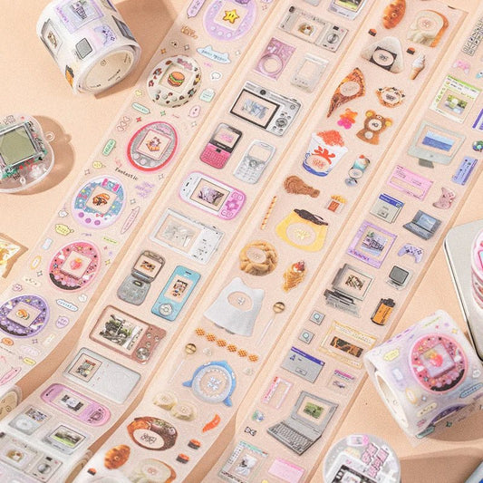 Mr. Paper, Game Console Food Themed PET Stickers, Scrapbook Notebook Phone Case Diary Decoration Stationery Stickers - SS69