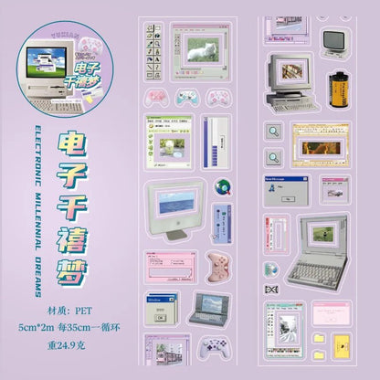 Mr. Paper, Game Console Food Themed PET Stickers, Scrapbook Notebook Phone Case Diary Decoration Stationery Stickers - SS69