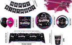 Music Party Decorations,77pcs Music Birthday Party Decorations Tableware Set - Music Balloons Banner Tablecloth Plates Cups - SS69