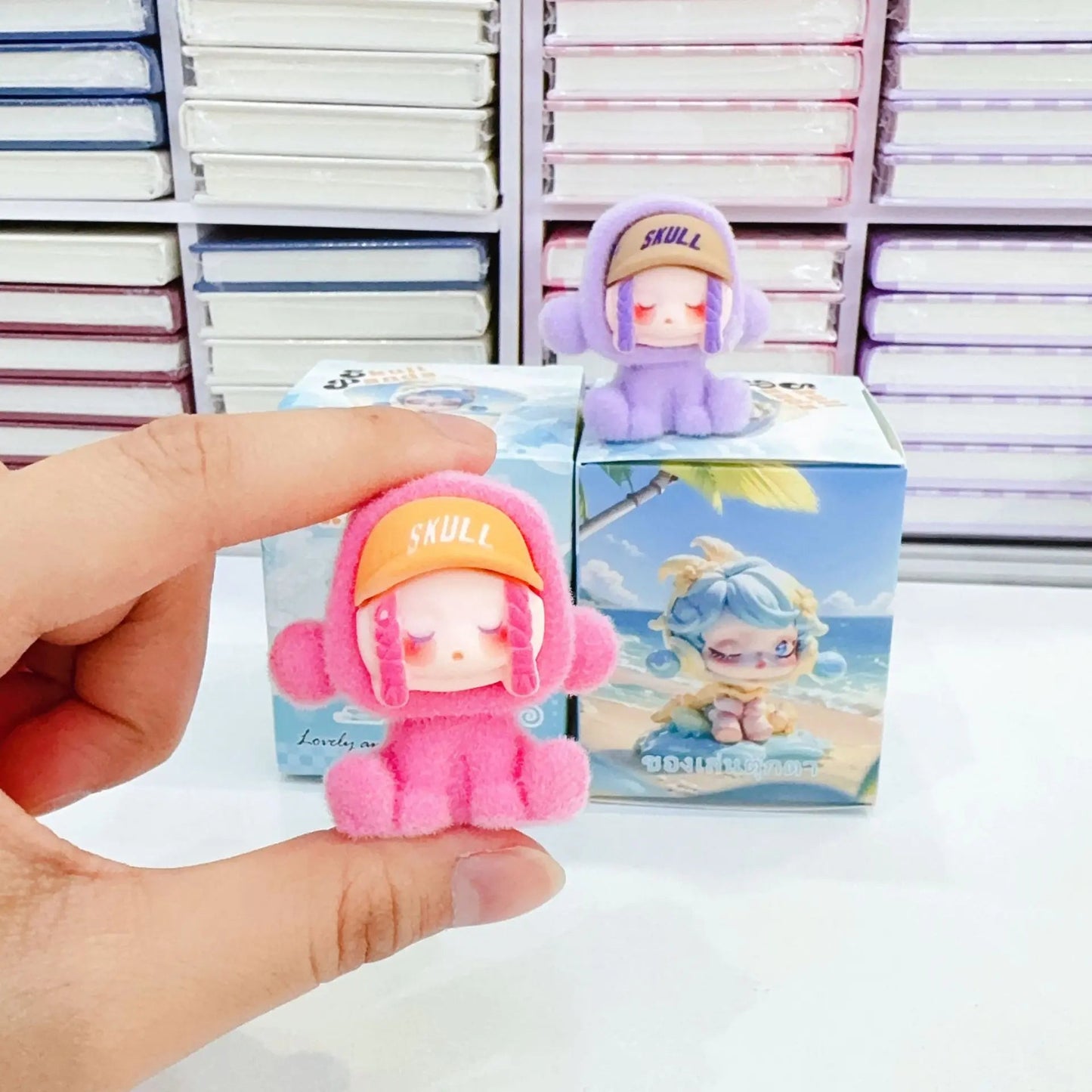 New 12pcs Baby Three Valentine'S Day Blind Box Anime Kawaii Skull Panda Resin Blind Box Desktop Ornament Children'S Surprise Box - SS69