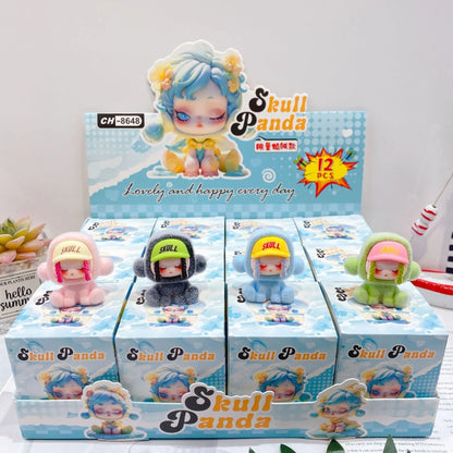 New 12pcs Baby Three Valentine'S Day Blind Box Anime Kawaii Skull Panda Resin Blind Box Desktop Ornament Children'S Surprise Box - SS69