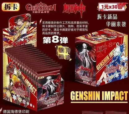 New Genshin Impact Card Classic Luxury Limited Pure Gold Card Walnut Thunder General Klee Anime Game Collection Card - SS69