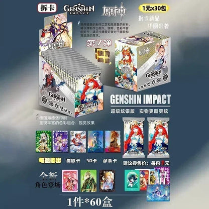New Genshin Impact Card Classic Luxury Limited Pure Gold Card Walnut Thunder General Klee Anime Game Collection Card - SS69