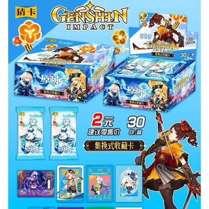 New Genshin Impact Card Classic Luxury Limited Pure Gold Card Walnut Thunder General Klee Anime Game Collection Card - SS69