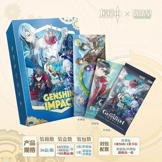 New Genshin Impact Card Classic Luxury Limited Pure Gold Card Walnut Thunder General Klee Anime Game Collection Card - SS69