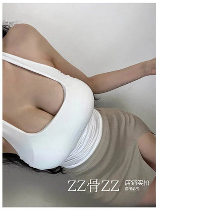 New Style Street Sexy Pure Desire Short Sports Leisure Hanging Neck Backless Short Vest Tank Tops Sweet Fashion Women TLV1 - SS69