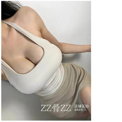 New Style Street Sexy Pure Desire Short Sports Leisure Hanging Neck Backless Short Vest Tank Tops Sweet Fashion Women TLV1 - SS69