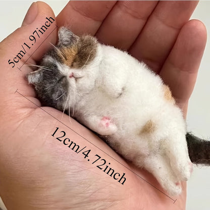 Note: This Is a DIY Material Pack, Cat Needle Felt Handmade DIY Kit, Handmade Craft Kit for Beginners And Adults, Unique Animal Felt Kit, Including Hand Needles, Pincushions, Matching Felt And Instruction Manual - SS69