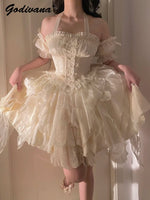 Original Lolita Ballet Fishbone Princess Dress New Spring and Summer Girl Women's Cute Sling Corset Top and Skirt Set - SS69