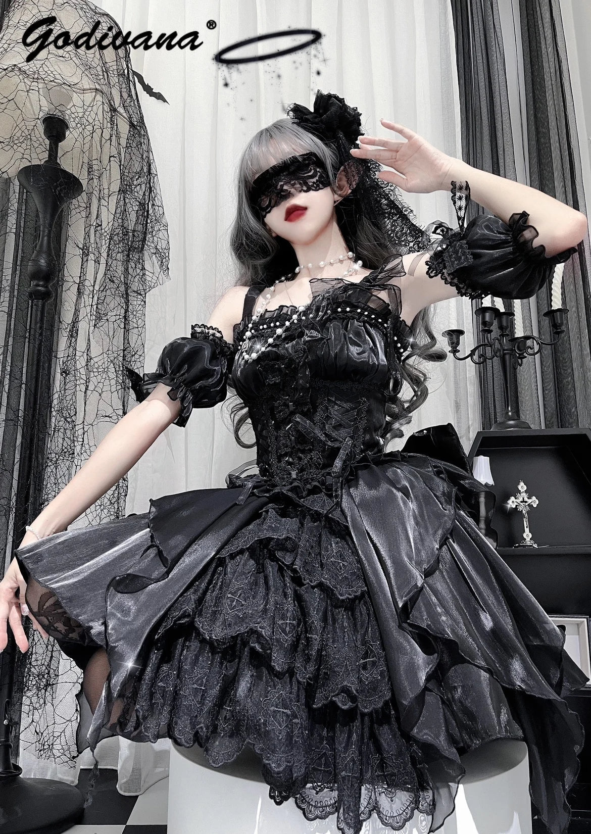 Original Lolita Ballet Fishbone Princess Dress New Spring and Summer Girl Women's Cute Sling Corset Top and Skirt Set - SS69