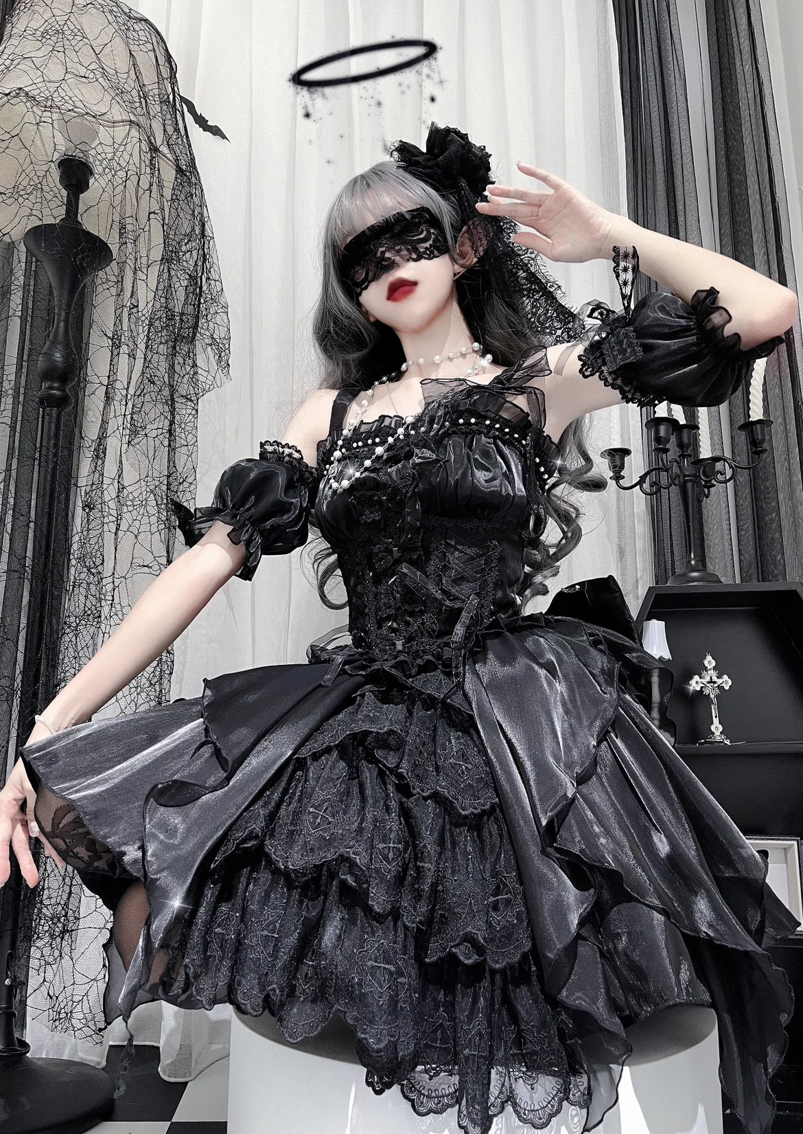 Original Lolita Ballet Fishbone Princess Dress New Spring and Summer Girl Women's Cute Sling Corset Top and Skirt Set - SS69