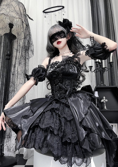 Original Lolita Ballet Fishbone Princess Dress New Spring and Summer Girl Women's Cute Sling Corset Top and Skirt Set - SS69