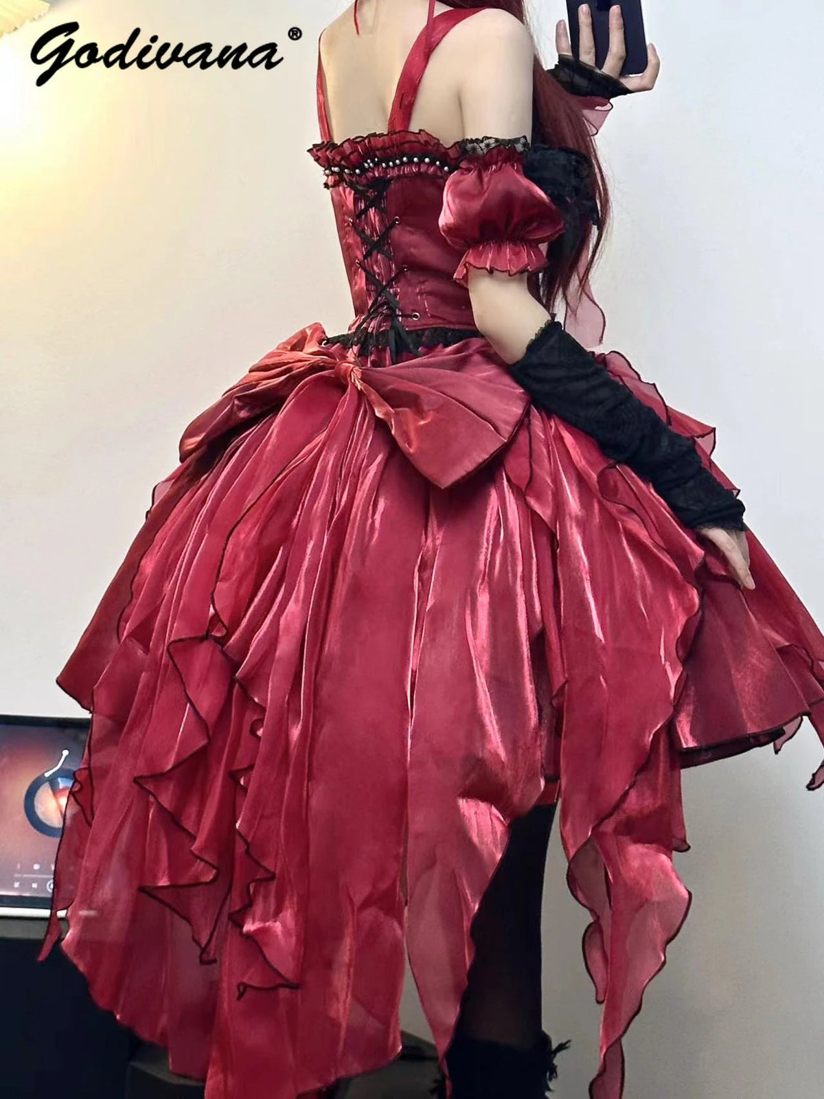 Original Lolita Ballet Fishbone Princess Dress New Spring and Summer Girl Women's Cute Sling Corset Top and Skirt Set - SS69