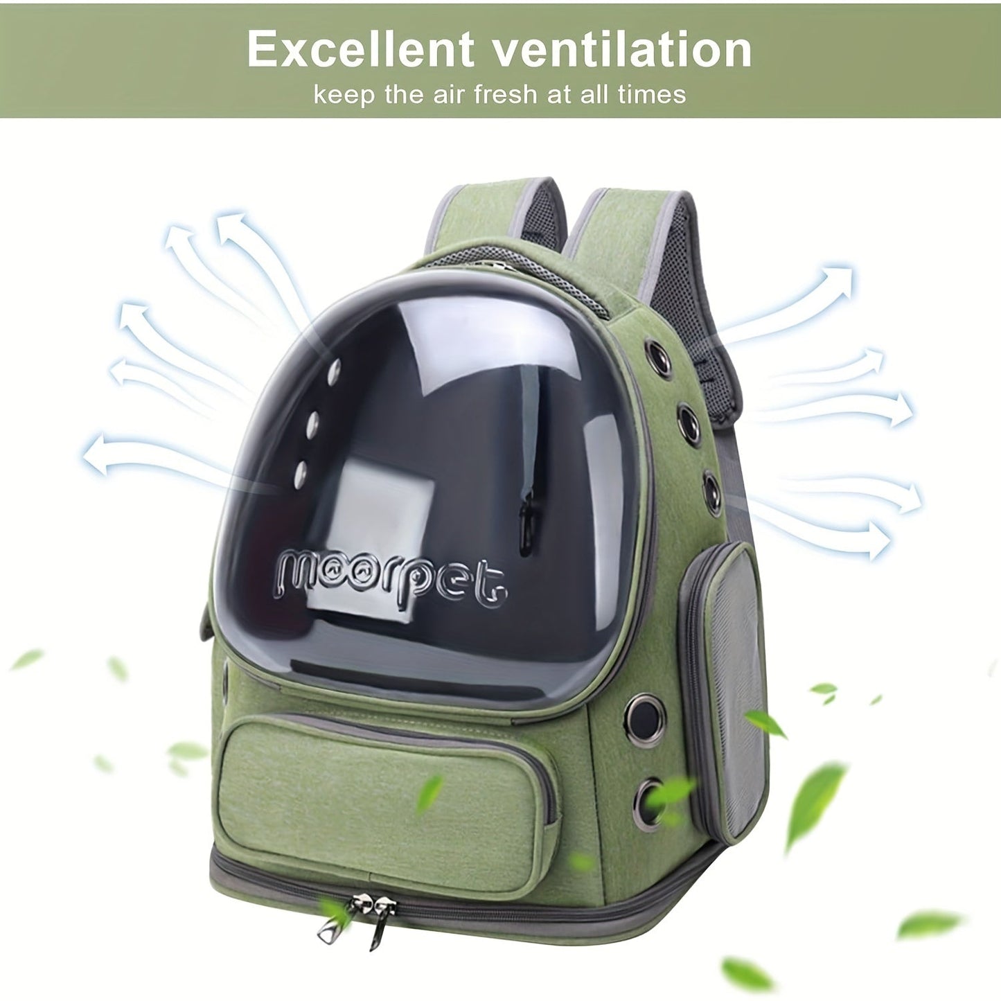 [Pet Travel Tote Bag] Expandable Pet Bubble Backpack, Cat Backpack Harness - Breathable, Safety Zipper, Large Capacity, Oxford - for Small and Medium Cats and Puppies Hiking and Walking Outdoor Use - SS69