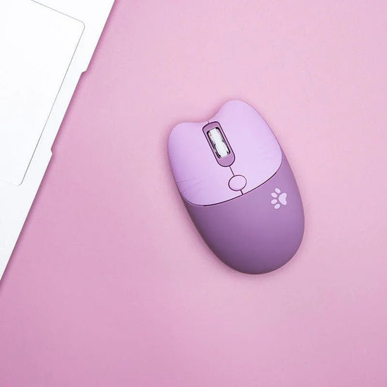 Pink Wireless Cute Meow Mouse Cartoon Silent Optical Ergonomic 1600DPI Mause Computer USB Gamer Mice For Laptop PC Gifts - SS69