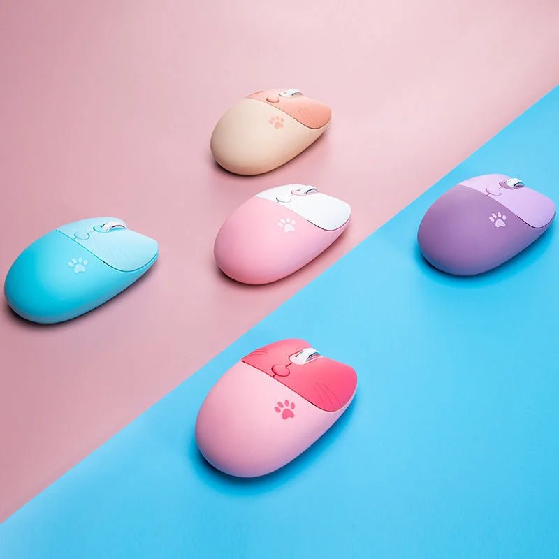 Pink Wireless Cute Meow Mouse Cartoon Silent Optical Ergonomic 1600DPI Mause Computer USB Gamer Mice For Laptop PC Gifts - SS69