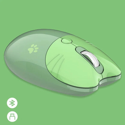 Pink Wireless Cute Meow Mouse Cartoon Silent Optical Ergonomic 1600DPI Mause Computer USB Gamer Mice For Laptop PC Gifts - SS69