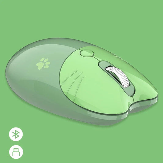 Pink Wireless Cute Meow Mouse Cartoon Silent Optical Ergonomic 1600DPI Mause Computer USB Gamer Mice For Laptop PC Gifts - SS69