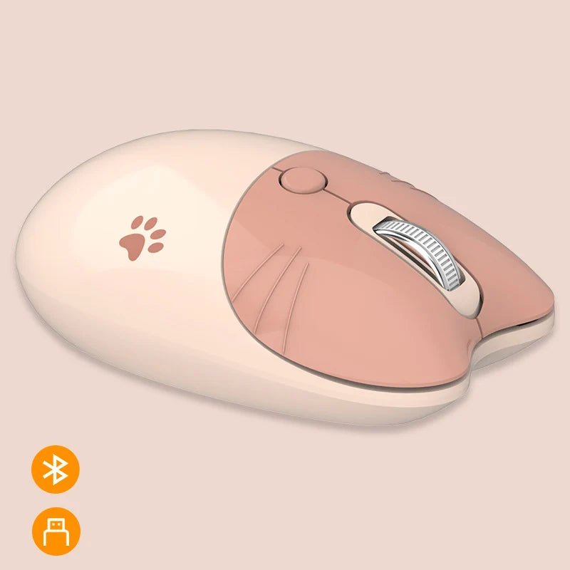 Pink Wireless Cute Meow Mouse Cartoon Silent Optical Ergonomic 1600DPI Mause Computer USB Gamer Mice For Laptop PC Gifts - SS69