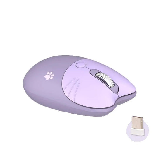 Pink Wireless Cute Meow Mouse Cartoon Silent Optical Ergonomic 1600DPI Mause Computer USB Gamer Mice For Laptop PC Gifts - SS69