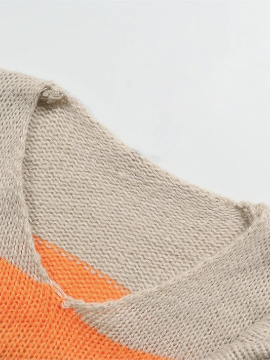 Plus Size Women's Plus Size Colour Block Simple Daily Wear Long Sleeve Sweater Dress Best Choice for Autumn and Winter - SS69