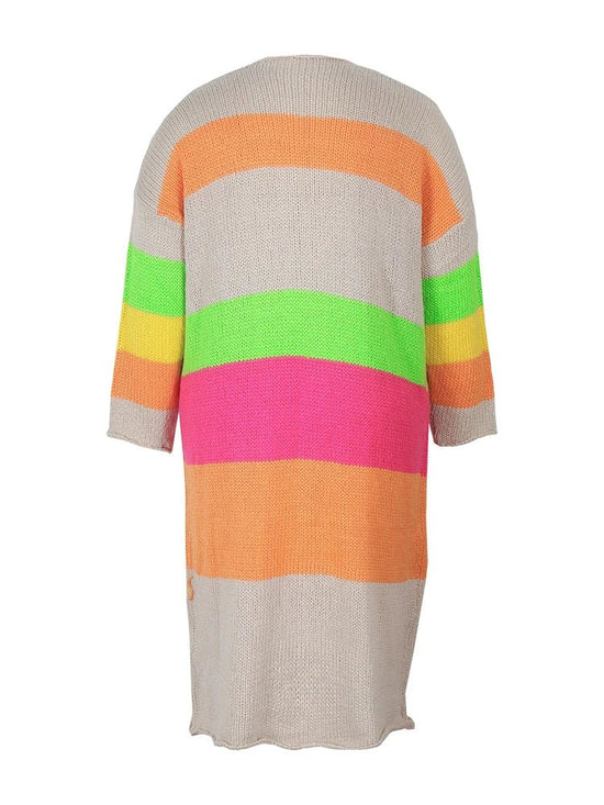 Plus Size Women's Plus Size Colour Block Simple Daily Wear Long Sleeve Sweater Dress Best Choice for Autumn and Winter - SS69