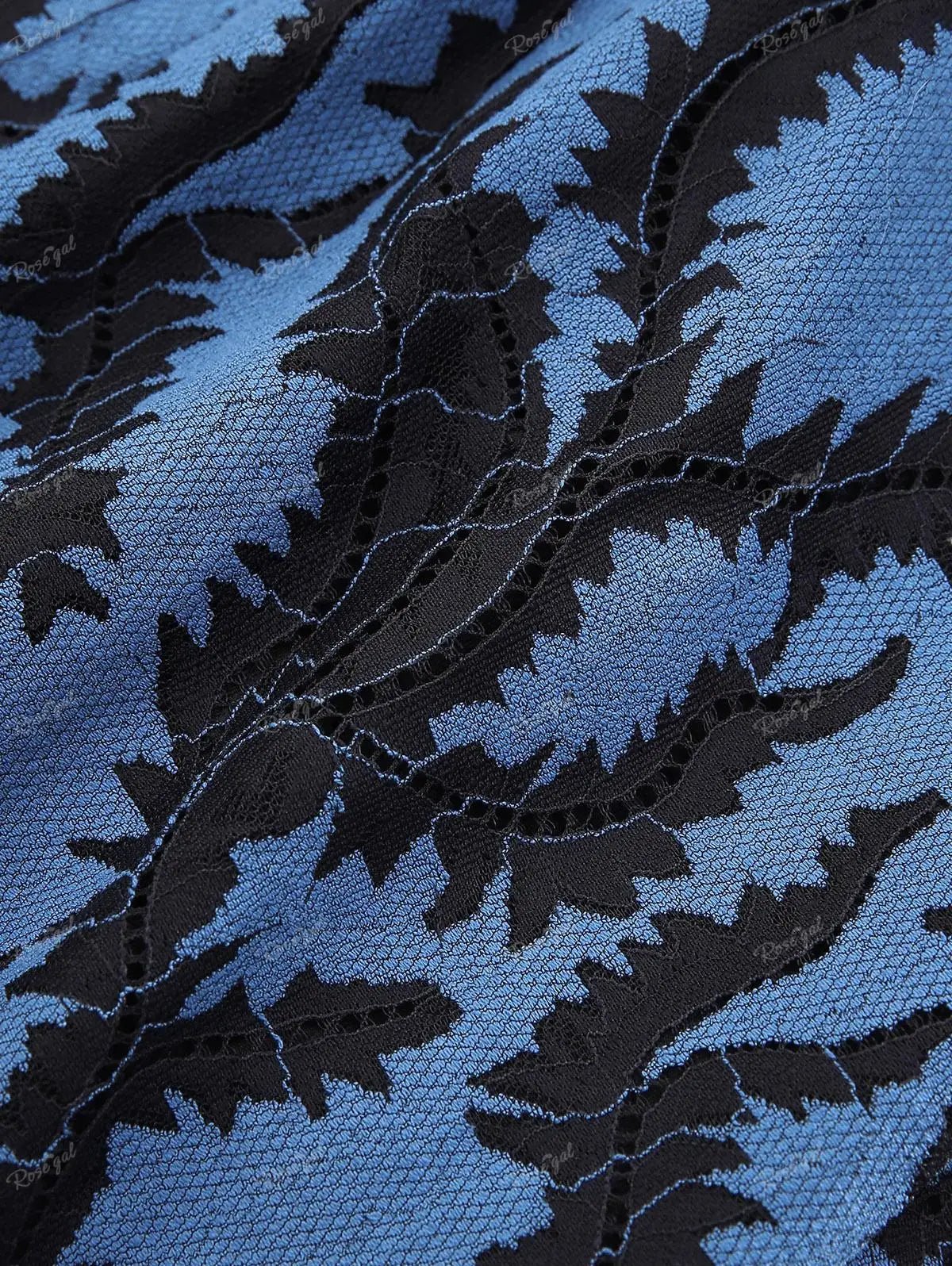 ROSEGAL Plus Size Cold Shoulder T-shirts Women's Patchwork Lace Up Floral Jacquard Laser Cut Layered Top Casual Hollow Out Tees - SS69