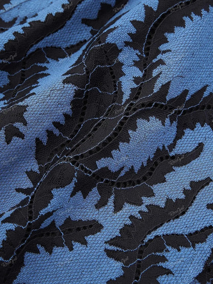 ROSEGAL Plus Size Cold Shoulder T-shirts Women's Patchwork Lace Up Floral Jacquard Laser Cut Layered Top Casual Hollow Out Tees - SS69