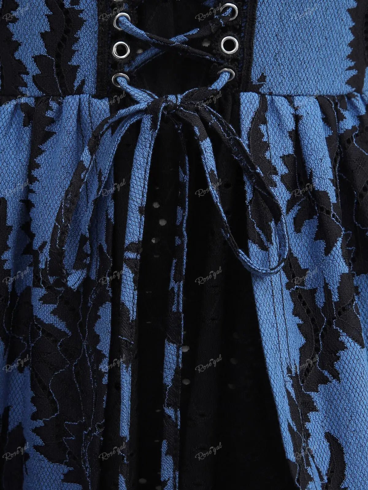 ROSEGAL Plus Size Cold Shoulder T-shirts Women's Patchwork Lace Up Floral Jacquard Laser Cut Layered Top Casual Hollow Out Tees - SS69