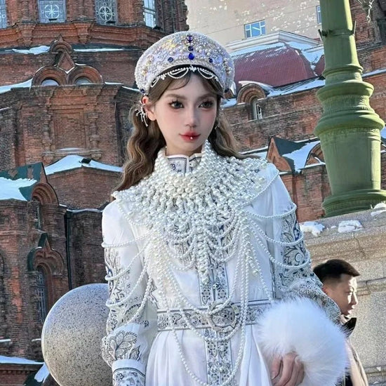 Russian Ethnic Clothes Clothing Headdress Hat Crown Exotic Trip Shoot Ornament - SS69