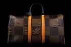 LOUIS VUITTON X NIGO KEEPALL BANDOULIERE DAMIER EBENE GIANT 50 LUGGAGE BAG BROWN
