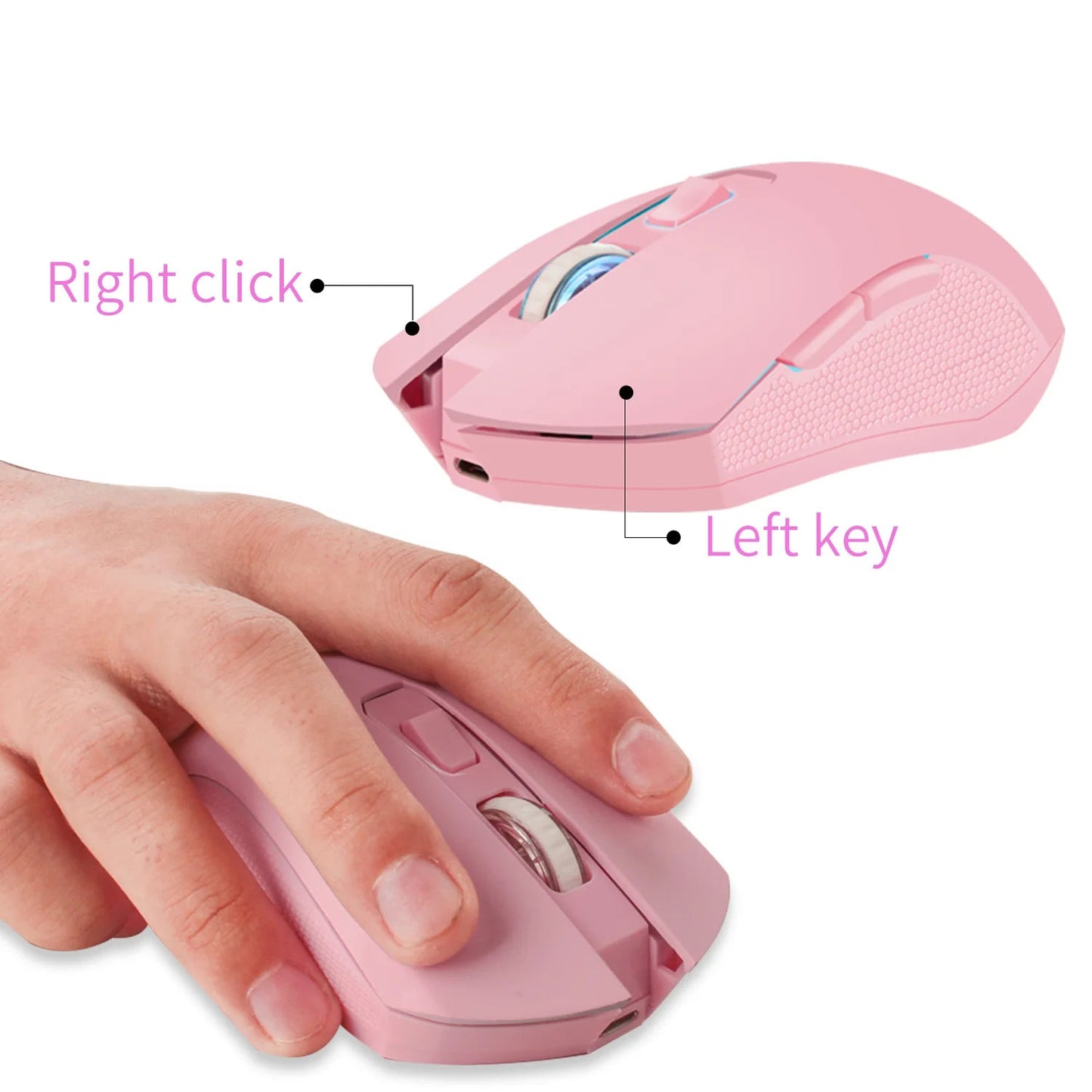 Sailor Moon 2400 DPI Wireless Mouse Rechargeable 7 Colors Backlit Gaming Mause Ergonomic Silent Matte Mice for Laptop Gamer Girl - SS69